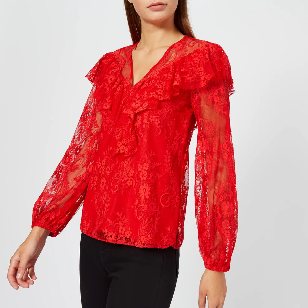 Three Floor Women's Ruby Red Top - Fiery Red Image 1