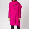 Marc Jacobs Women's Notch Collar Coat w/Hood Scarf - Hot Pink - Image 1