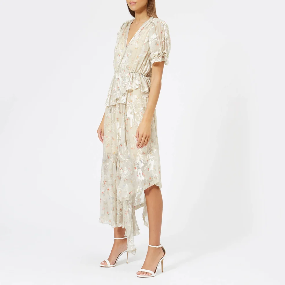 Preen By Thornton Bregazzi Women's Jayma Satin Dress - Nude Etched Floral Image 1