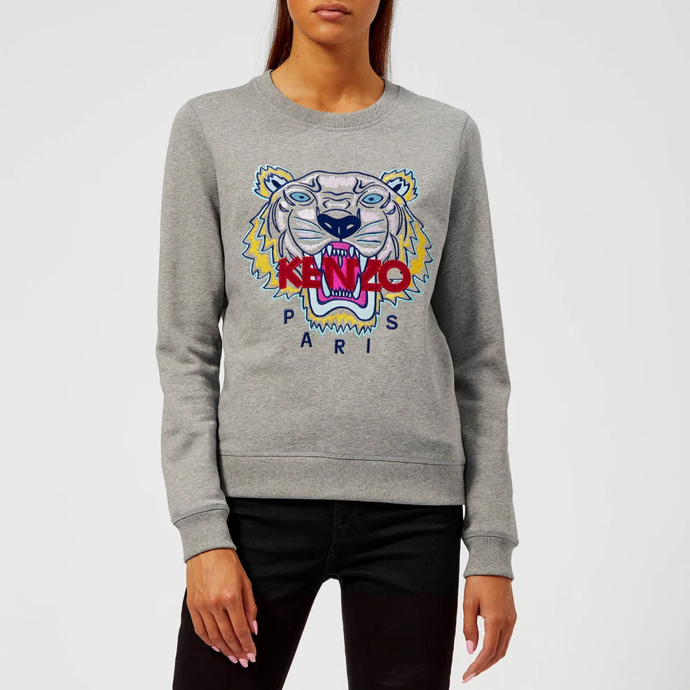 KENZO Women's Classic Tiger Molleton Sweatshirt - Grey Image 1