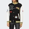 KENZO Women's Embroidered Wool and Leather Bomber Jacket - Multi - Image 1
