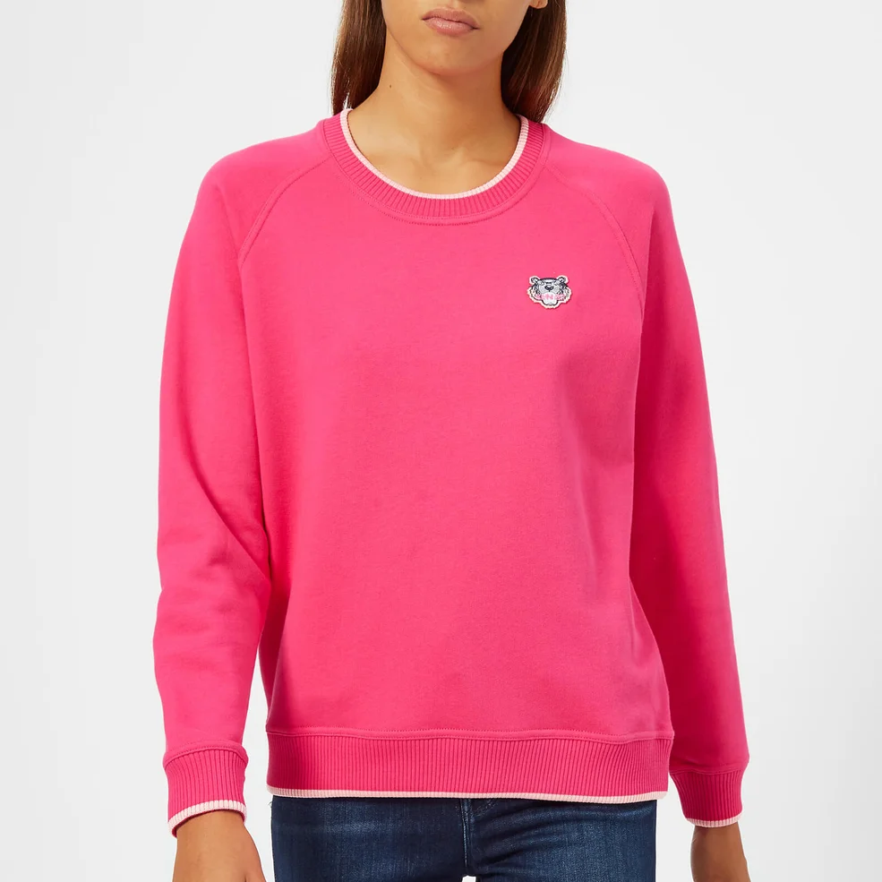 KENZO Women's Light Cotton Molleton Sweatshirt - Deep Fuchsia Image 1