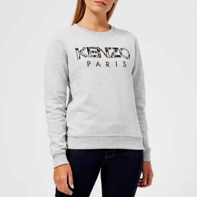 KENZO Women's Light Cotton Molleton Logo Sweatshirt - Grey
