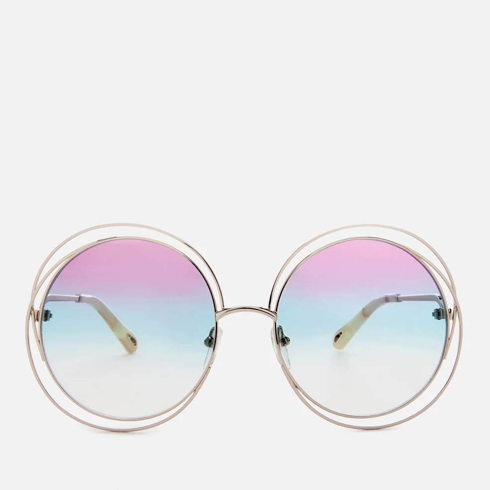 Chloe Women's Carlina Round-Frame Sunglasses - Gold/Purple Image 1