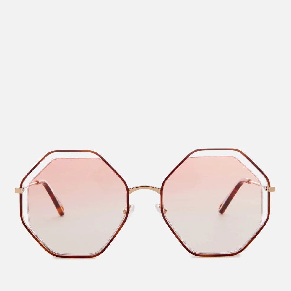 Chloe Women's Poppy Octagon Frame Sunglasses - Havana/Peach Image 1