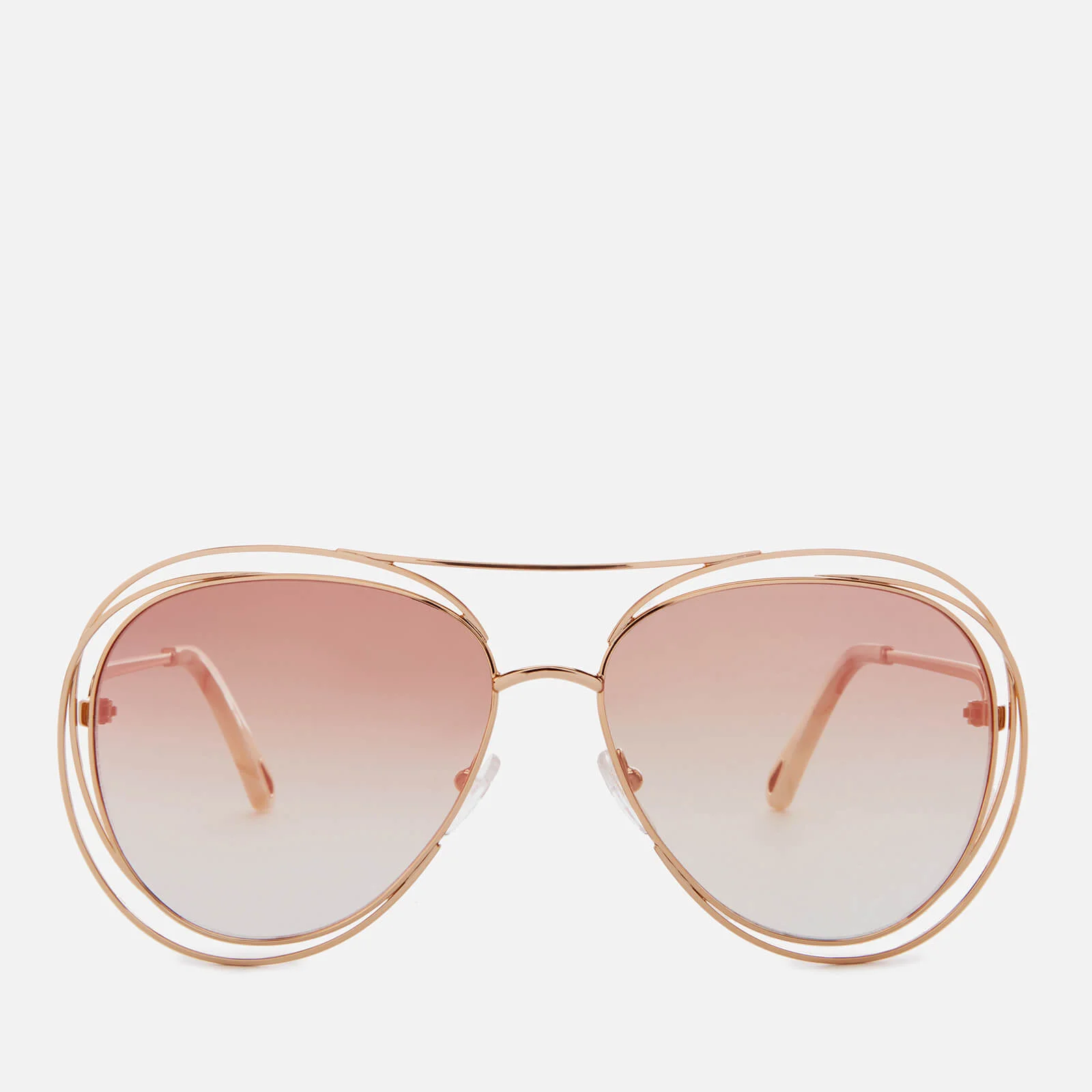 Chloe Women's Carlina Aviator Style Sunglasses - Gold/Marble Image 1