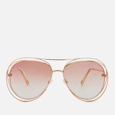 Chloe Women's Carlina Aviator Style Sunglasses - Gold/Marble