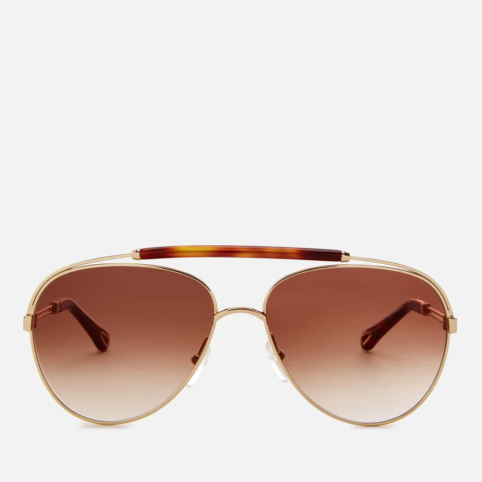 Chloe Women's Reece Aviator Style Sunglasses - Gold/Havana Image 1