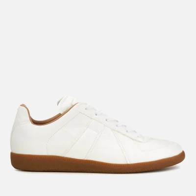 Maison Margiela Men's Replica Leather Paired Paper Low Top Trainers - White
