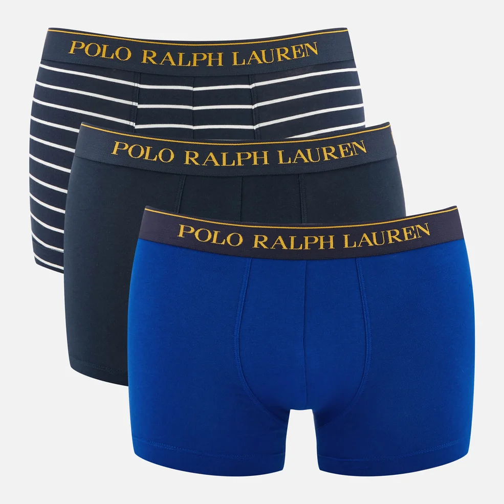 Polo Ralph Lauren Men's 3 Pack Classic Trunks - Cru Navy/Sapphire/Star/Navy/White Stripe Image 1