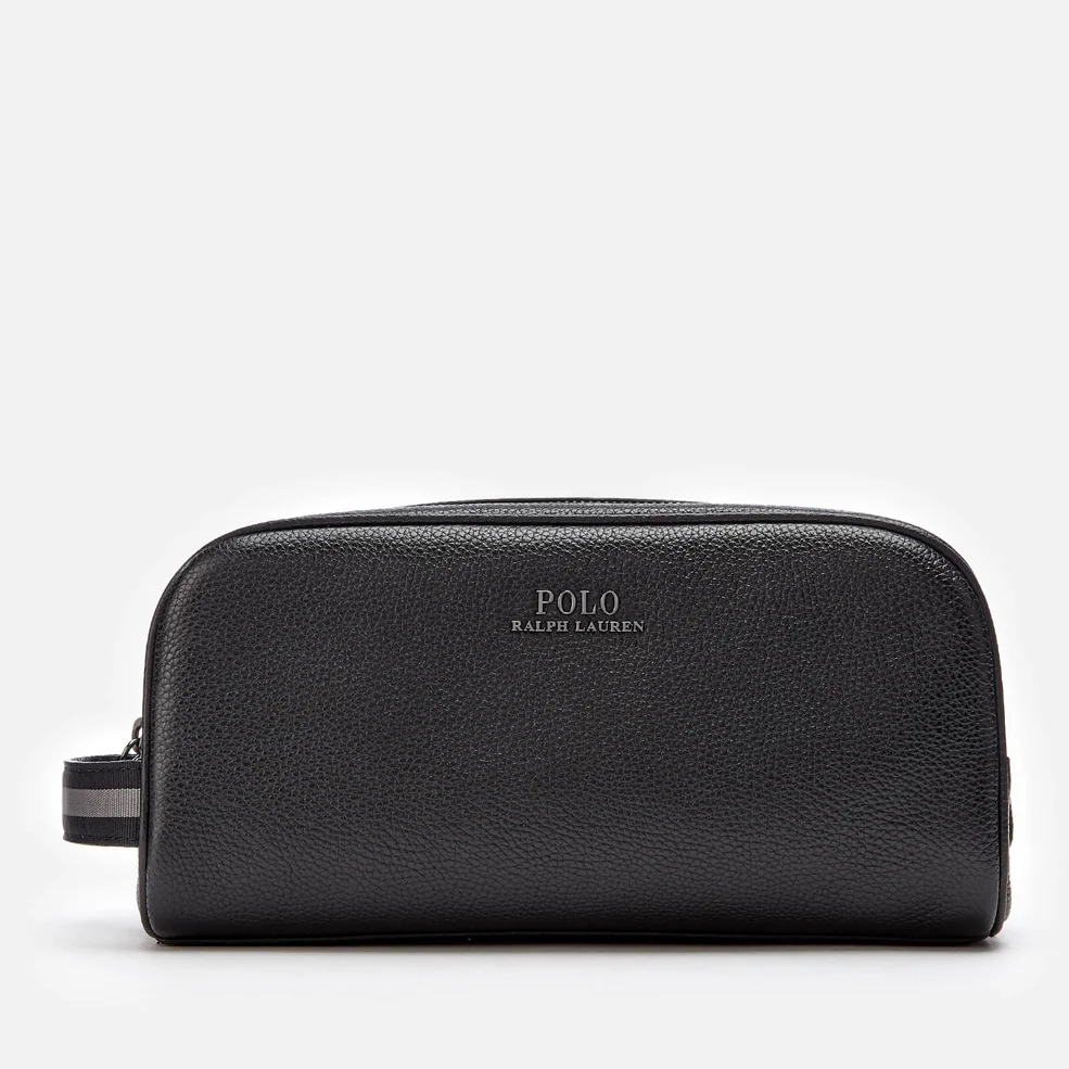 Polo Ralph Lauren Men's Leather Wash Bag - Black Image 1