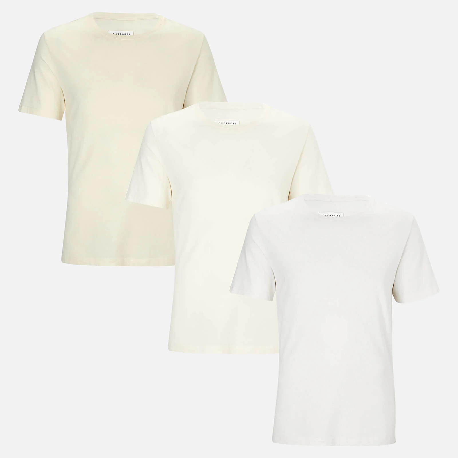Maison Margiela Men's 3 Pack T-Shirts - Optic White/Off White/Cream Image 1