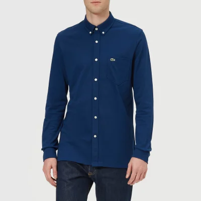 Lacoste Men's Pique Long Sleeve Shirt - Inkwell