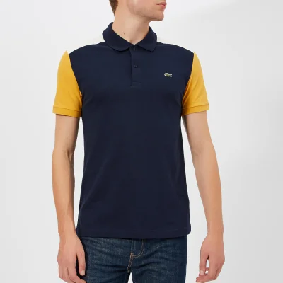 Lacoste Men's Colour Block Polo Shirt - Navy/White/Yellow