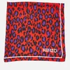 KENZO Silk Twill Leopard Square Scarf - Medium Red - Image 1
