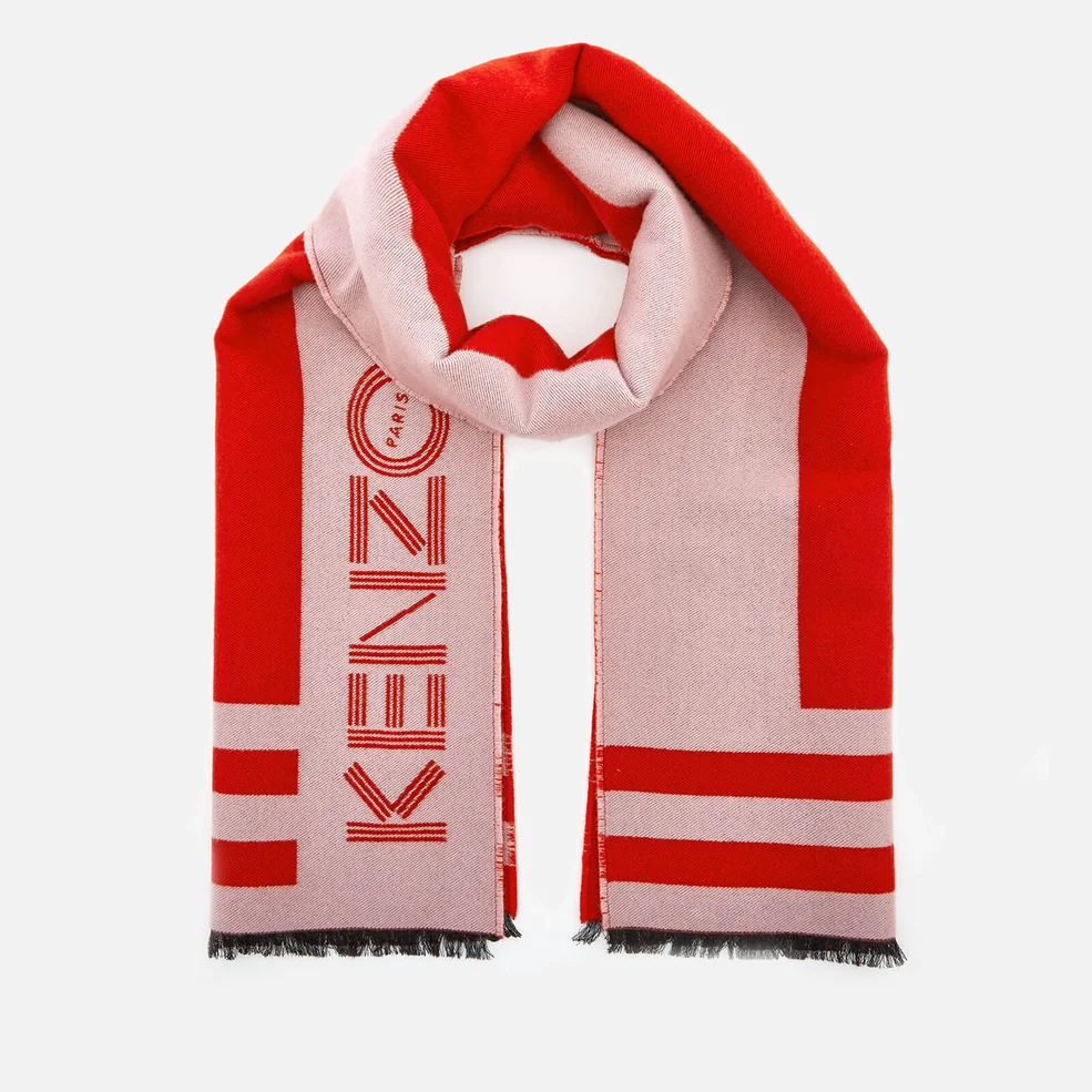 KENZO Sport Logo Scarf - Medium Red Image 1