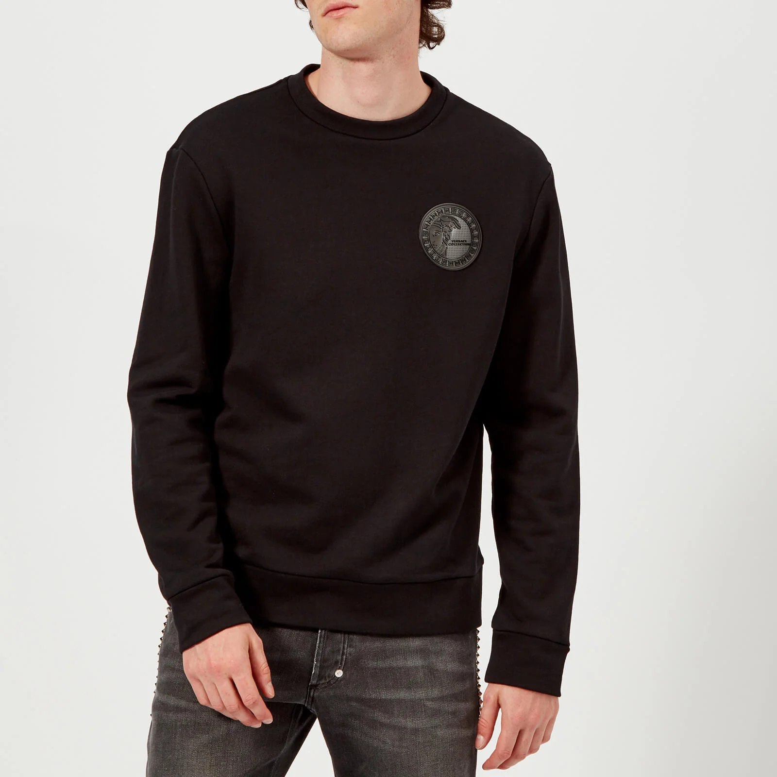 Versace Collection Men's Round Logo Sweatshirt - Nero Image 1