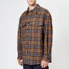 Wooyoungmi Men's Quilted Plaid Overshirt - Tan - Image 1