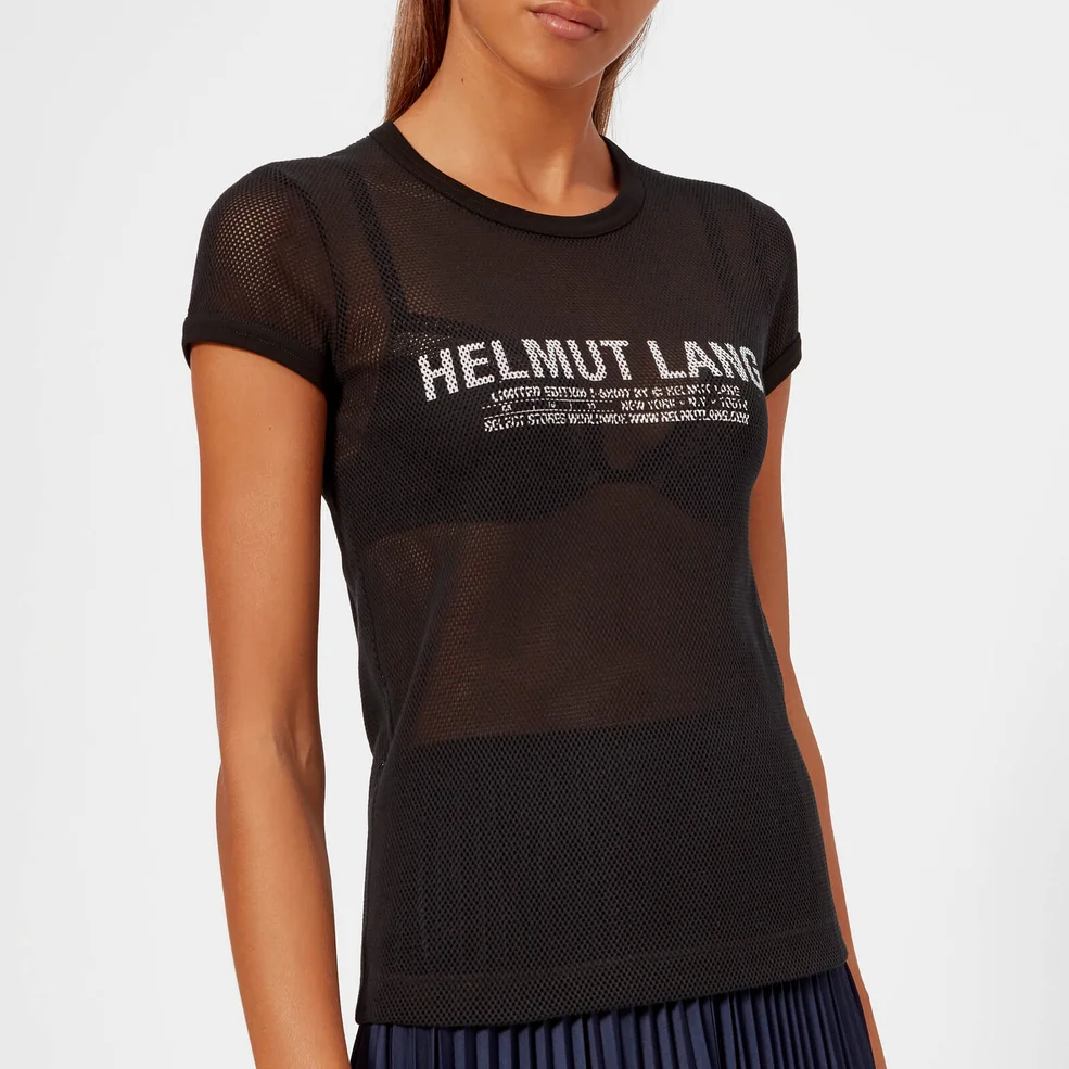Helmut Lang Women's Mesh Logo Baby T-Shirt - Black Image 1