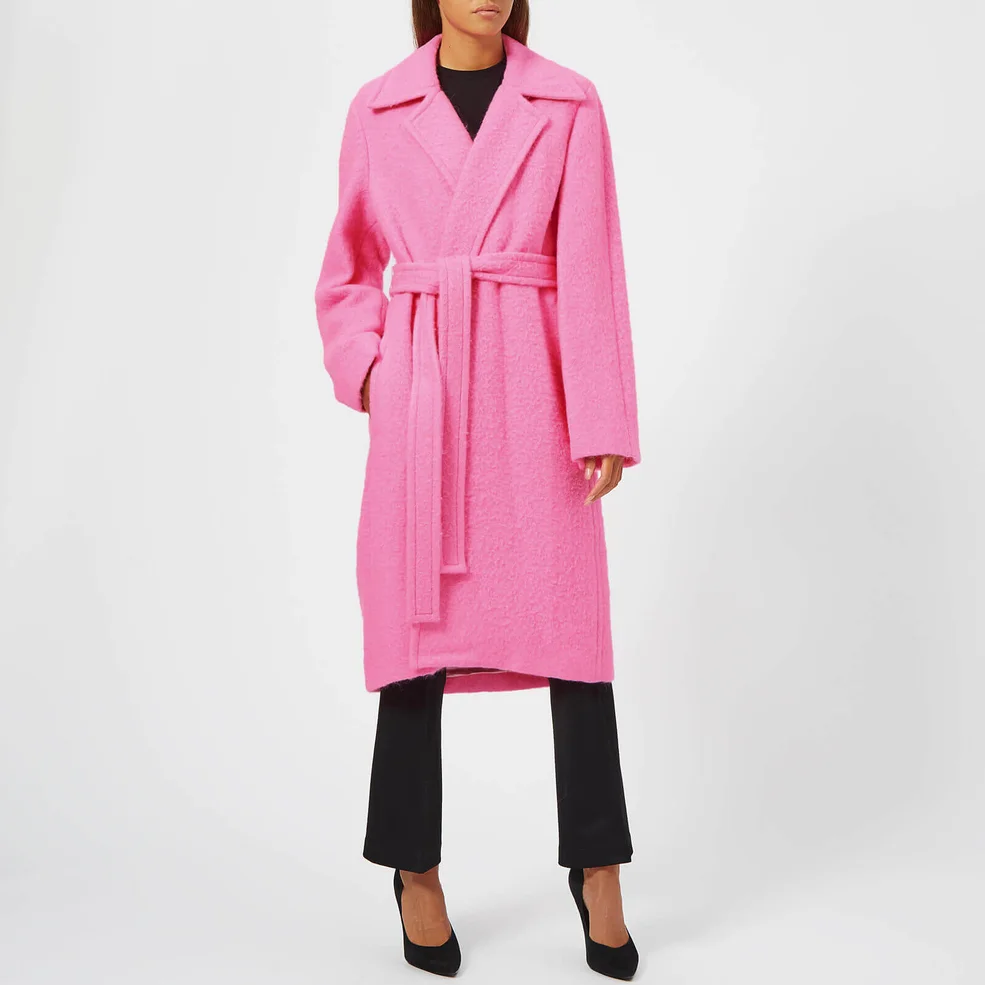 Helmut Lang Women's Nappy Wool Coat - Disco Pink Image 1
