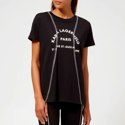 Karl Lagerfeld Women's Distorted Address T-Shirt - Black