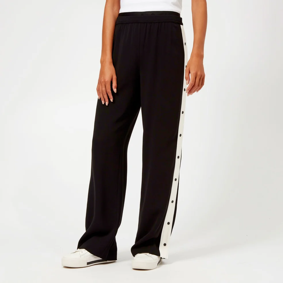 Karl Lagerfeld Women's Wide Leg Logo Sweatpants - Black Image 1