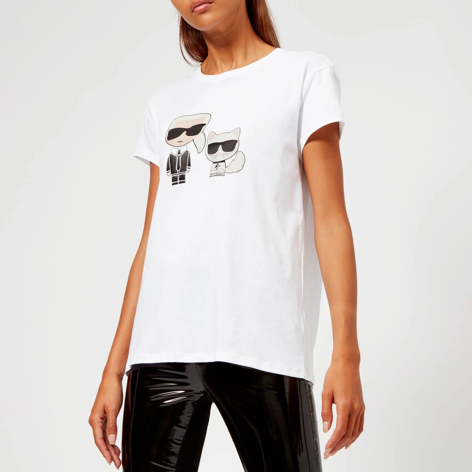Karl Lagerfeld Women's Karl and Choupette T-Shirt - White Image 1