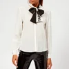 Karl Lagerfeld Women's Logo Bow Silk Blouse - White - Image 1