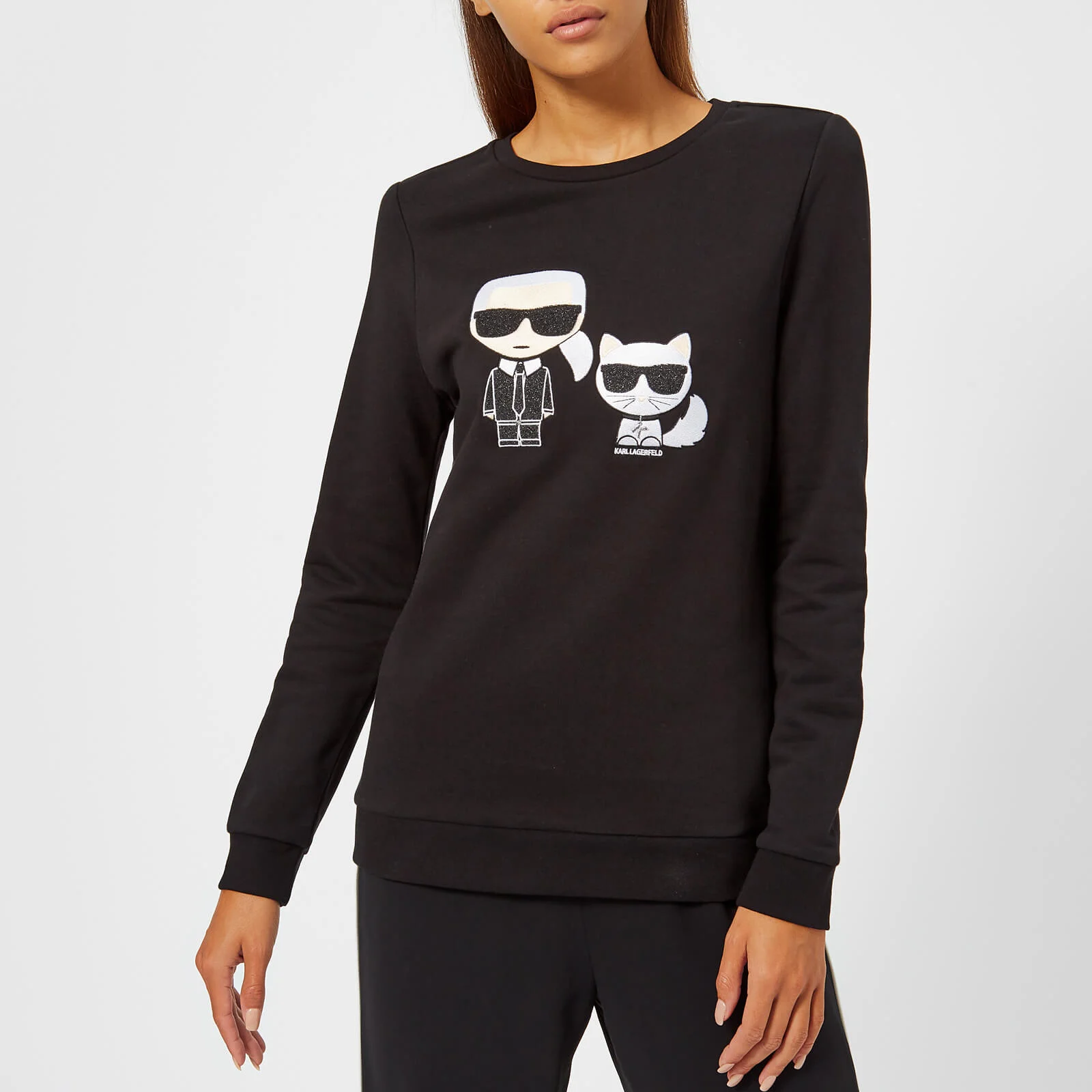 Karl Lagerfeld Women's Karl Ikonik Choupette Sweatshirt - Black Image 1