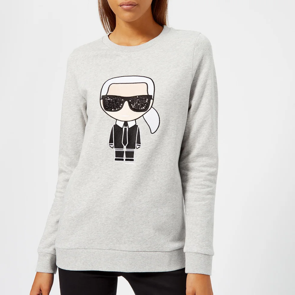 Karl Lagerfeld Women's Karl Ikonik Sweatshirt - Grey Image 1