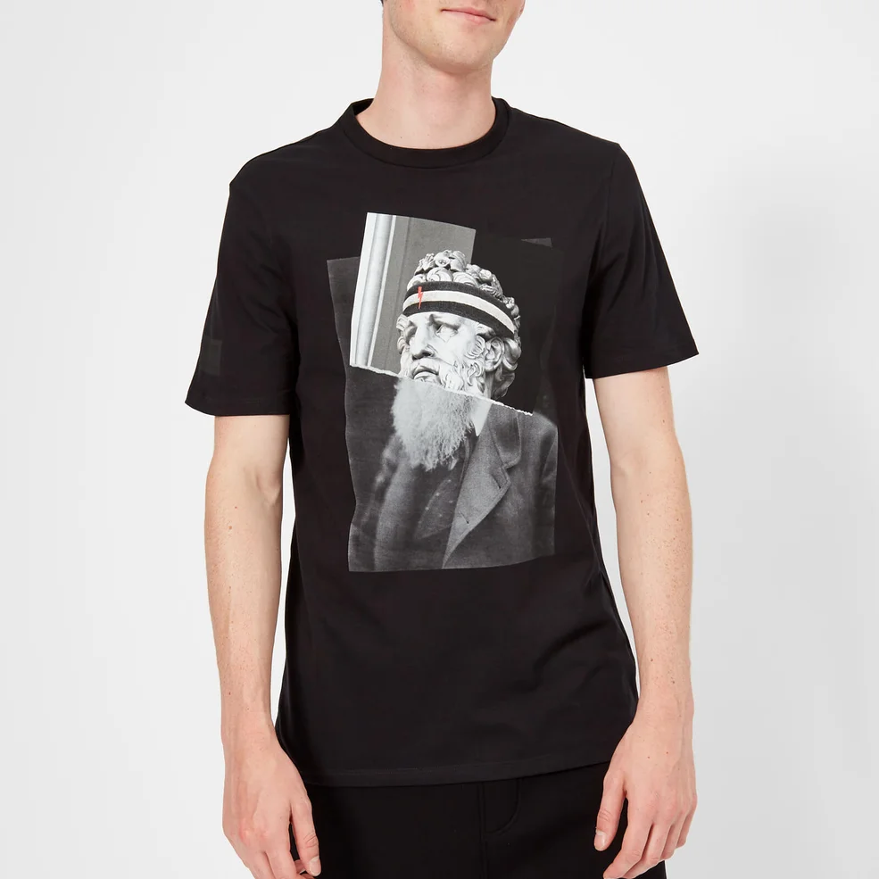 Neil Barrett Men's Philosopher Poseidon T-Shirt - Black/Print Image 1