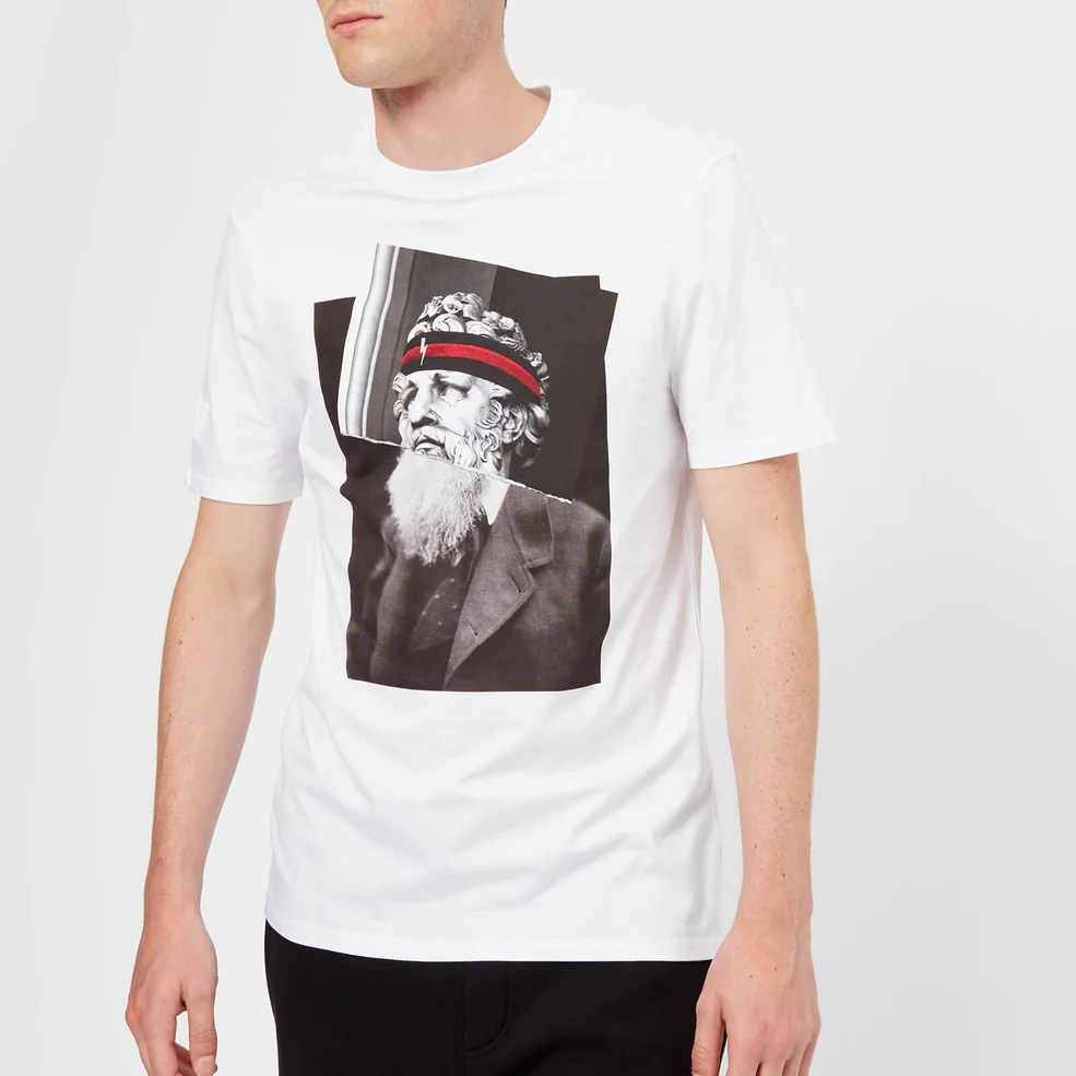 Neil Barrett Men's Philosopher Poseidon T-Shirt - White/Print Image 1