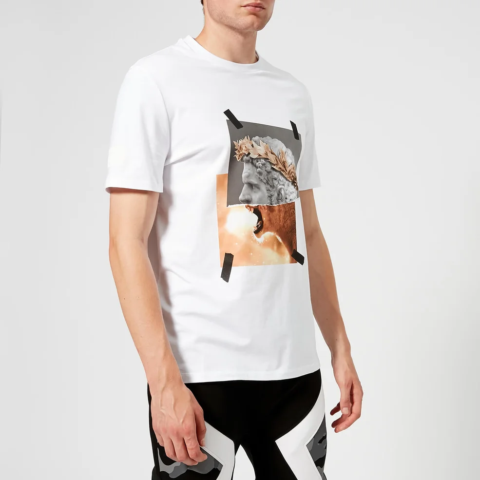 Neil Barrett Men's Roman Lion T-Shirt Jersey - White/Print Image 1