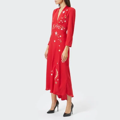 RIXO Women's Margo Midi Waist Panel Dress - Red