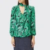 RIXO Women's Moss Necktie Blouse - Green - Image 1