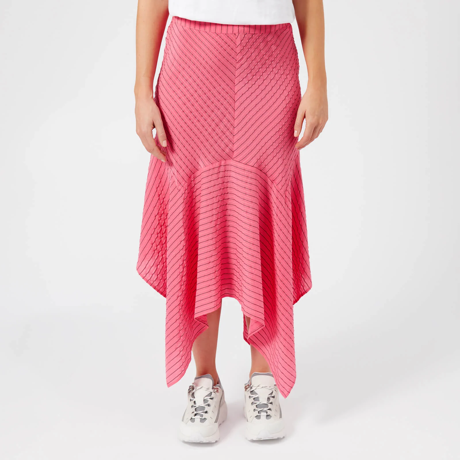 Ganni Women's Lynch Seersucker Skirt - Hot Pink Image 1