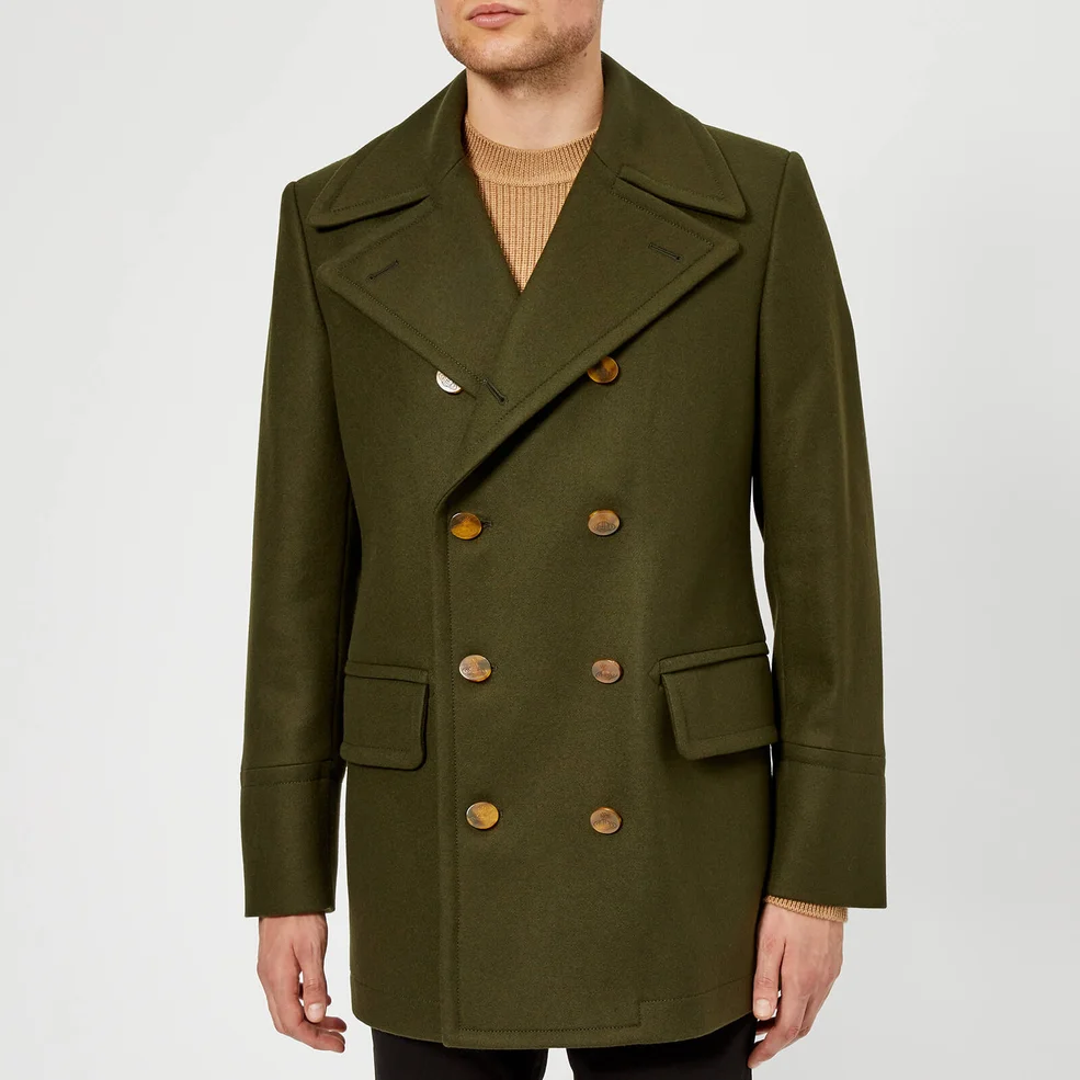 Vivienne Westwood Men's Classic Ecowool Melton Peacoat - Invisible Green Image 1