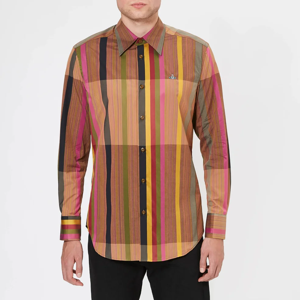 Vivienne Westwood Men's Rug Stripes Classic Shirt - Brown Image 1