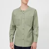 Vivienne Westwood Men's Firm Poplin Military Low Neck Shirt - Sage Green - Image 1