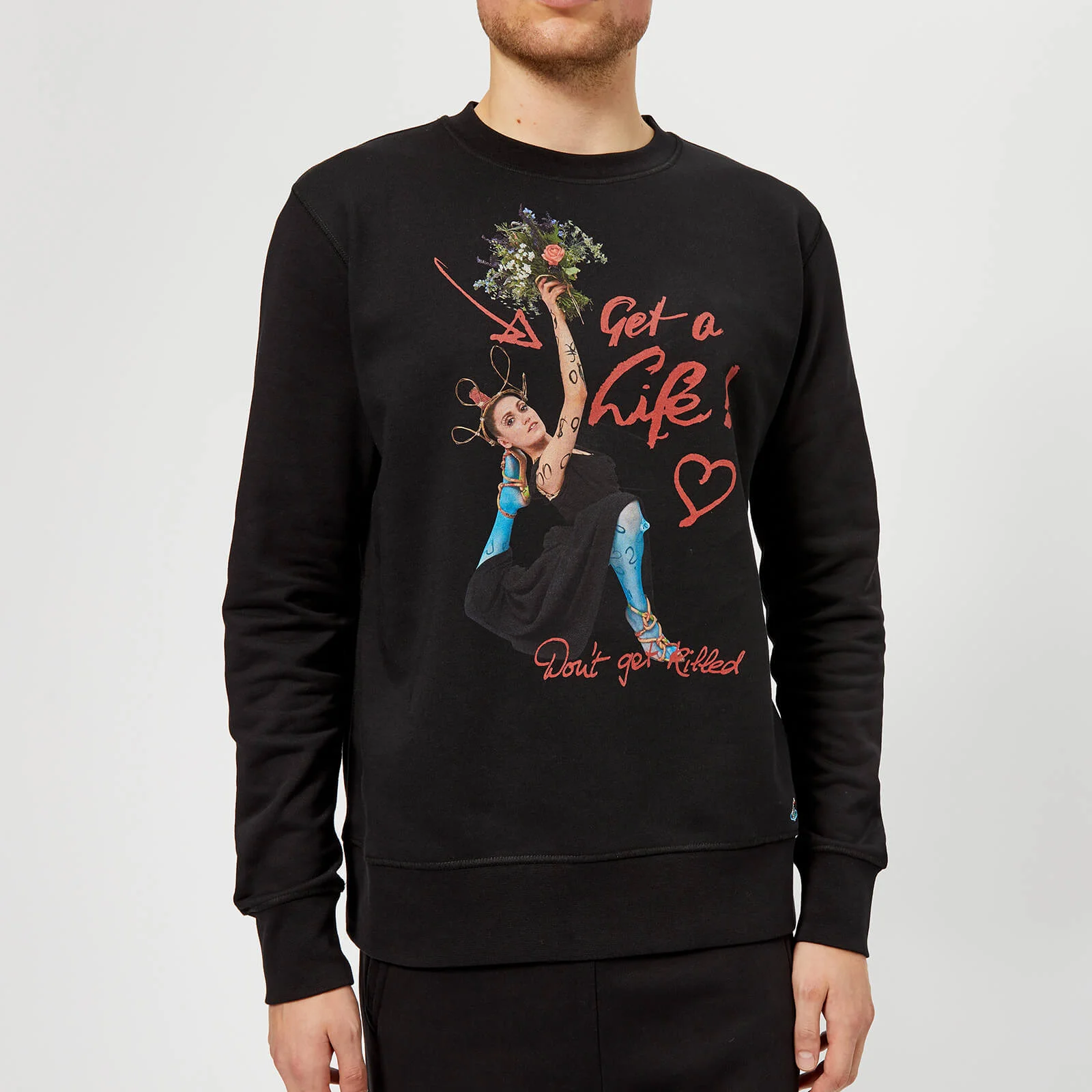Vivienne Westwood Men's Organic Classic Felpa Round Neck Printed Sweatshirt - Black Image 1