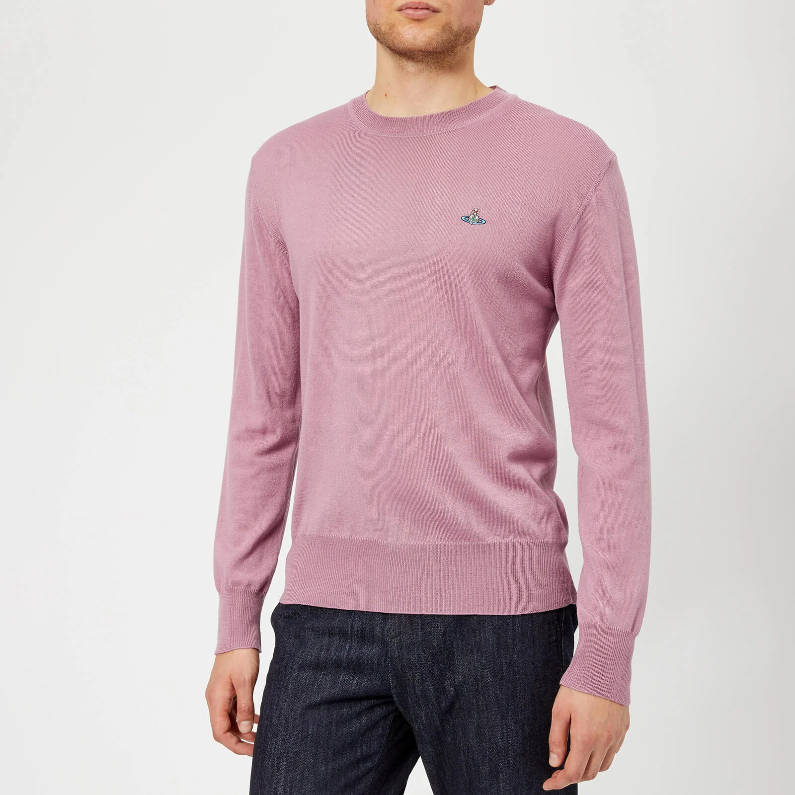 Vivienne Westwood Men's Classic Round Neck Knitted Jumper - Dusty Pink Image 1