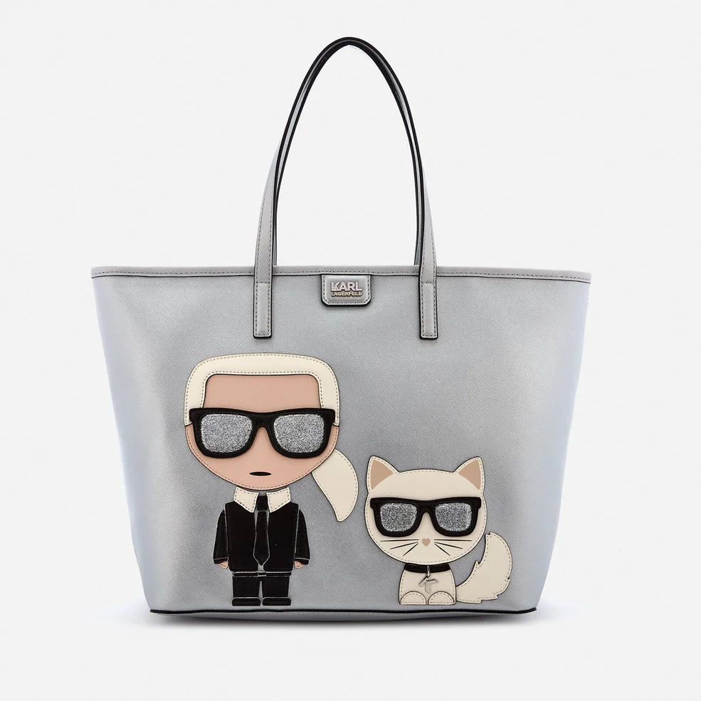Karl Lagerfeld Women's Ikonik Shopper Bag - Silver Image 1