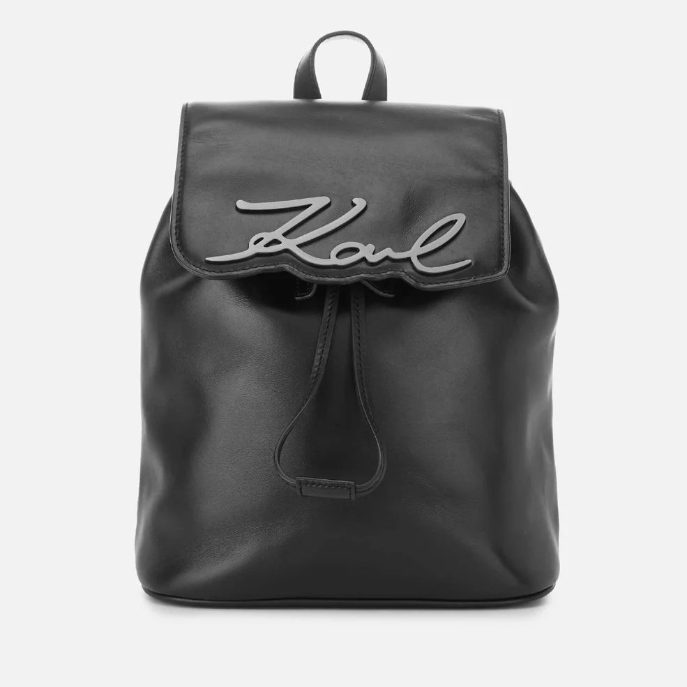 Karl Lagerfeld Women's Signature Backpack - Black Gunmetal Image 1