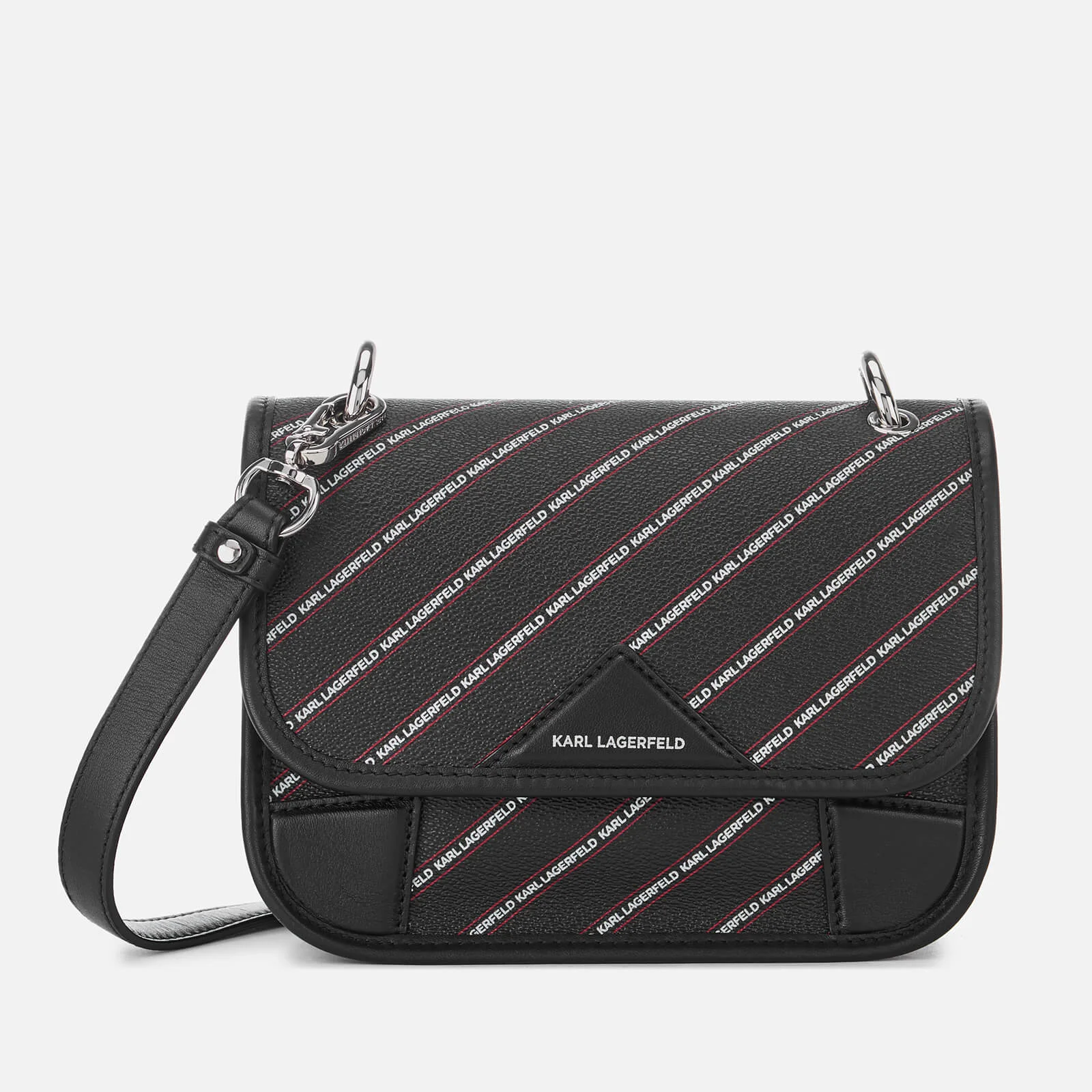 Karl Lagerfeld Women's Stripe Logo Tote Bag - Black Image 1