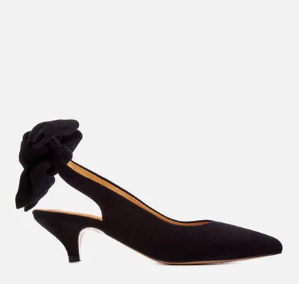 Ganni Women's Bow Kitten Heels - Black