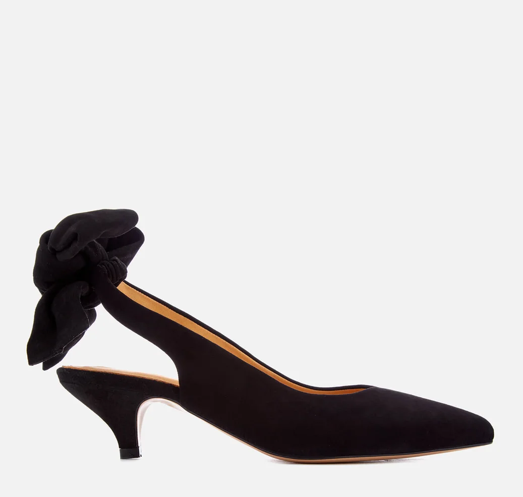 Ganni Women's Bow Kitten Heels - Black Image 1