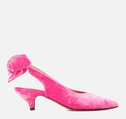Ganni Women's Sabine Sling Back Kitten Heels - Hot Pink