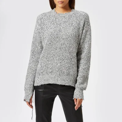 Helmut Lang Women's Distressed Relaxed Jumper - Black White Marl
