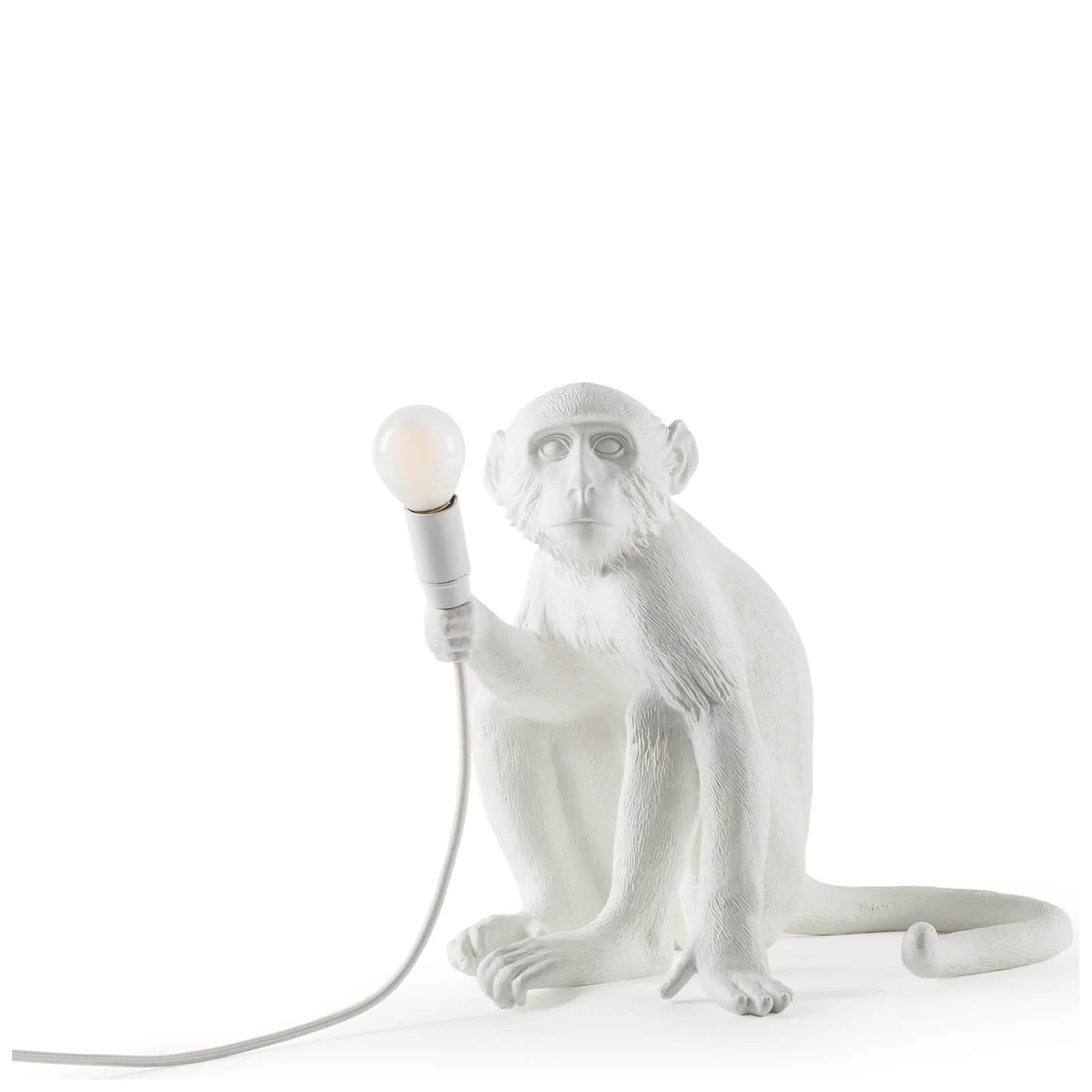 Seletti Indoor/Outdoor Sitting Monkey Lamp - White Image 1