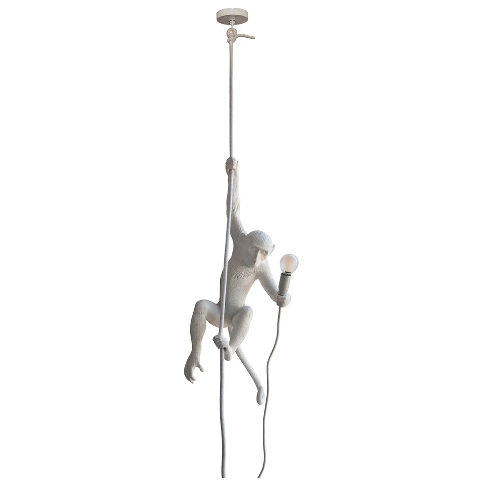 Seletti Indoor/Outdoor Ceiling Monkey Lamp - White Image 1
